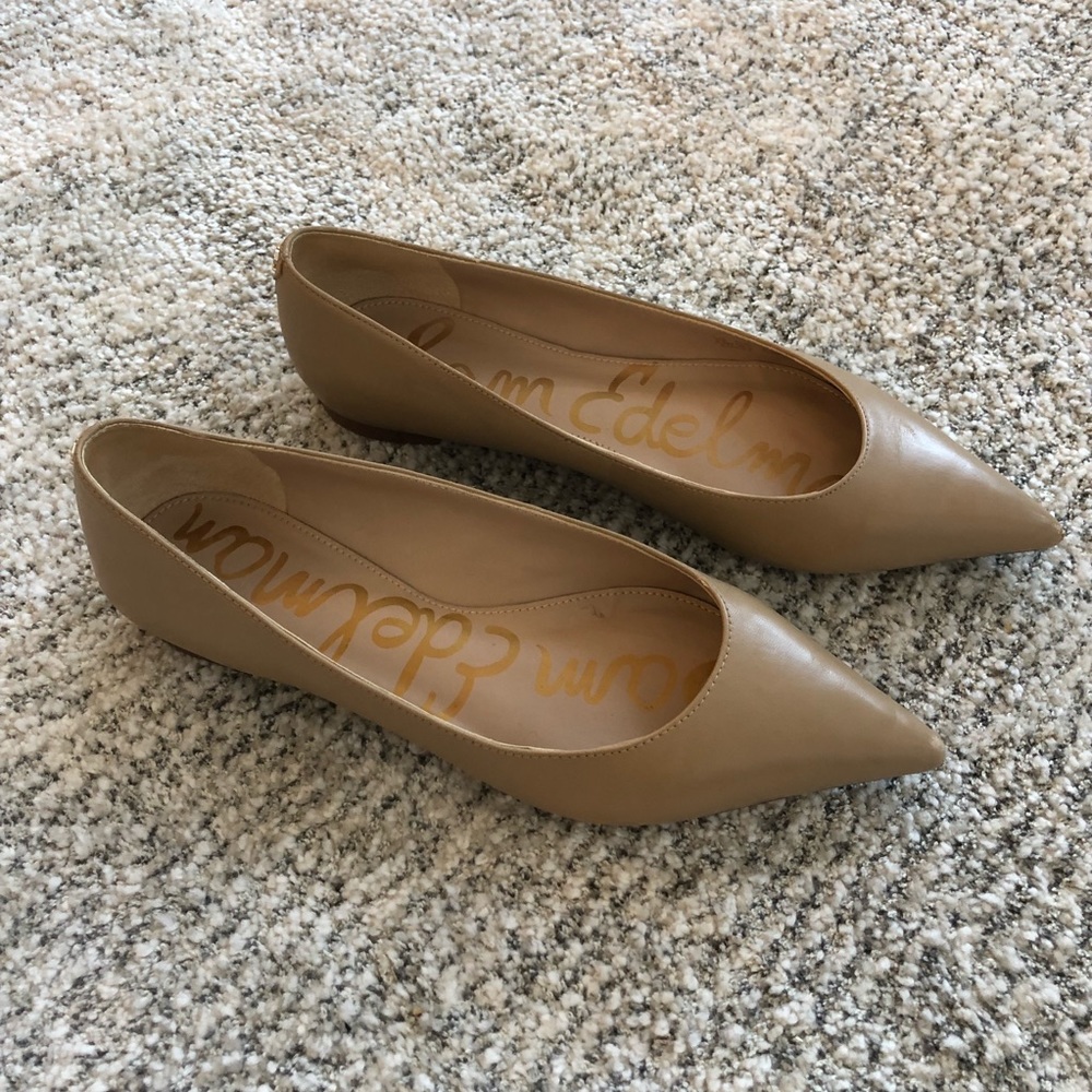 Sam Edelman Stacey Pointed Toe Flat - Soft Beige